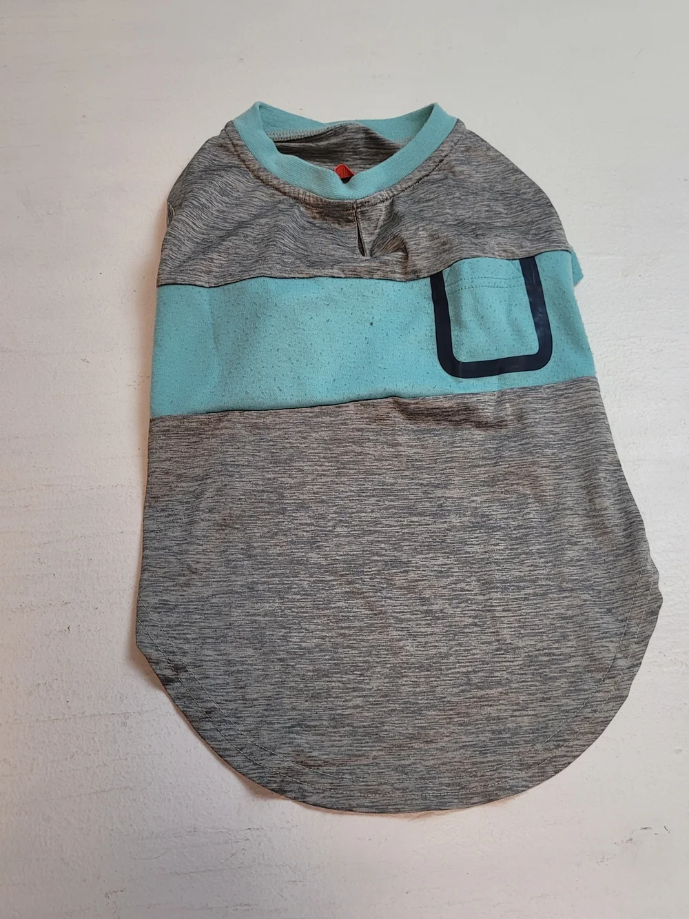 Striped Grey & Aqua Pet Tee